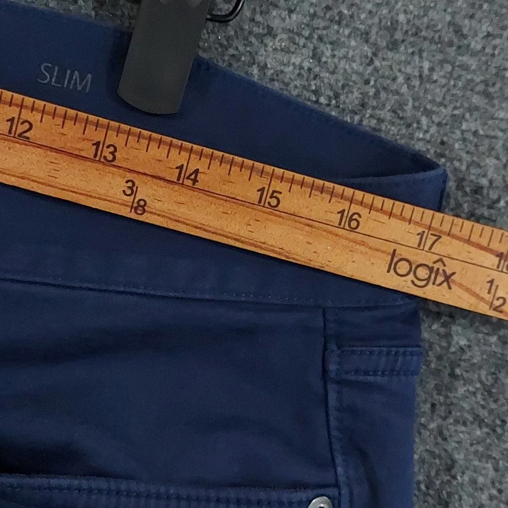 Banana Republic Traveler Pants Men 33x32 Navy Blue Slim Fit Stretch Chino